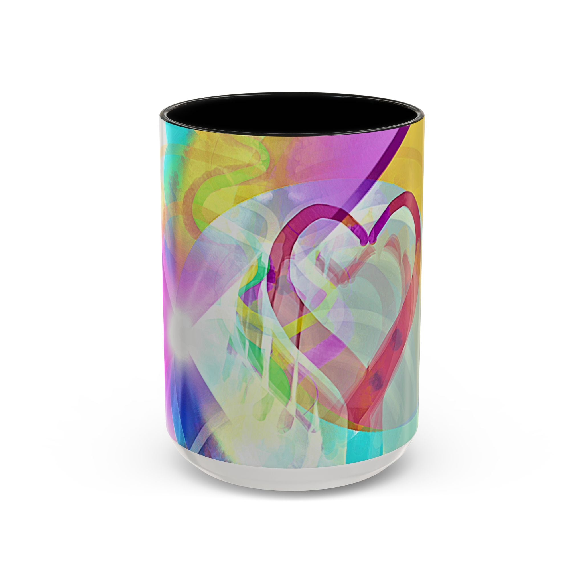 Colorful Heart Coffee Mug – Vibrant Abstract Love Accent Mug (11/15oz)