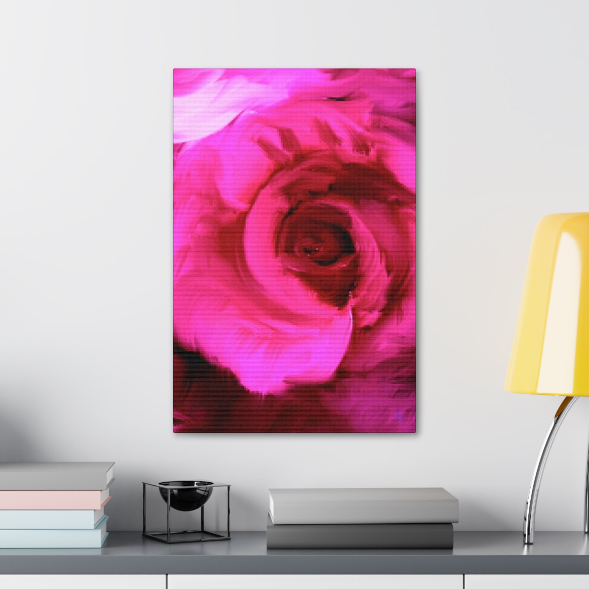 Pink Rose Abstract Canvas Print — Stretched 1.5" Wall Art