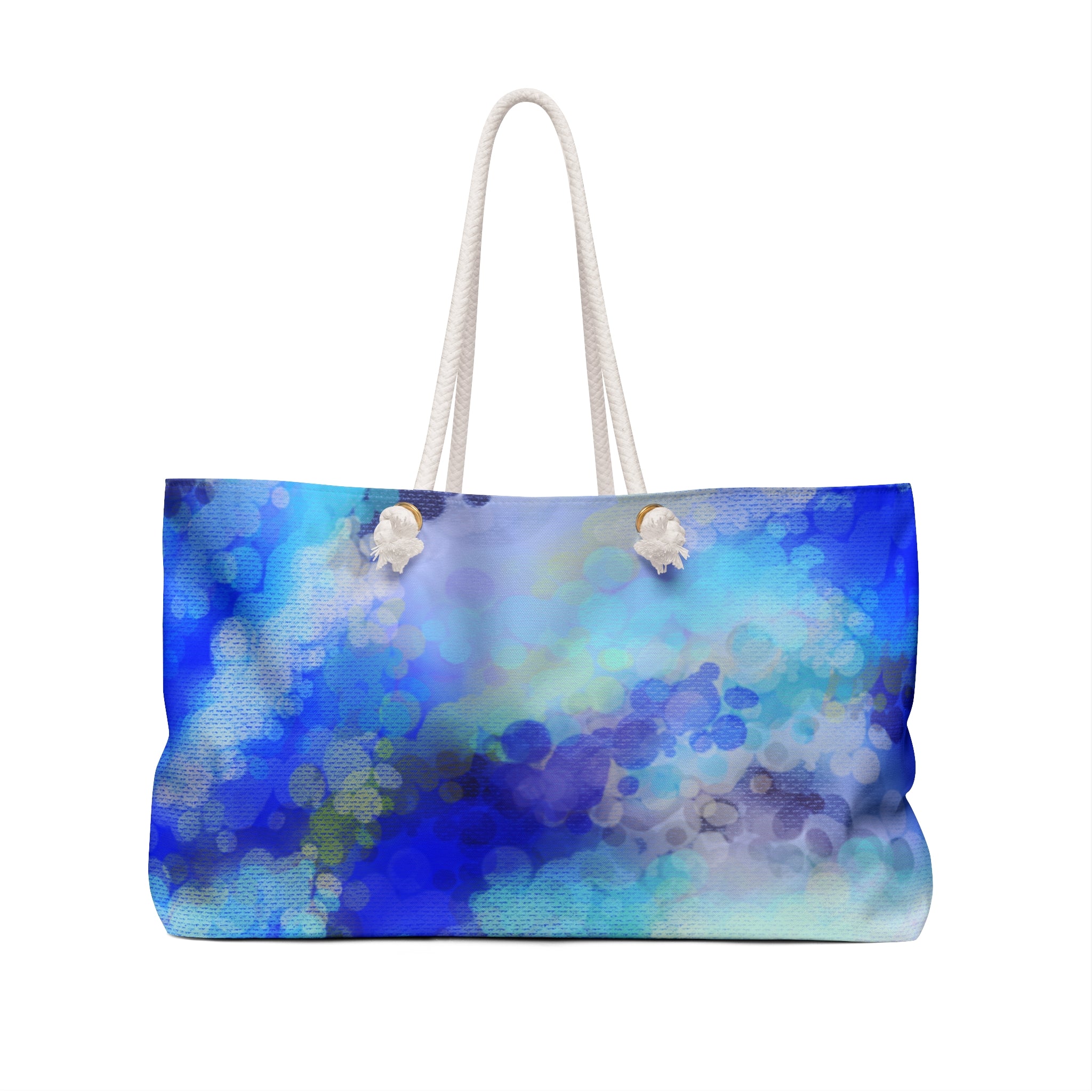 Blue Bokeh Weekender Bag — Abstract Ocean Travel Tote