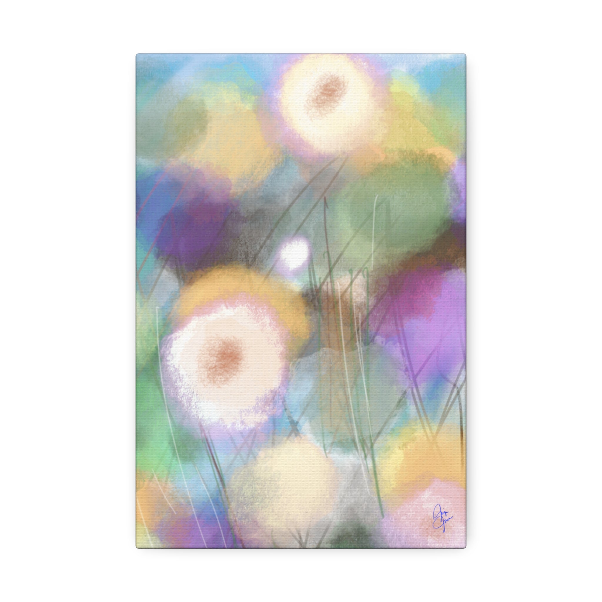 Floral Pastel Canvas Print — Dreamy Watercolor Dandelion Wall Art (1.5" Stretched)