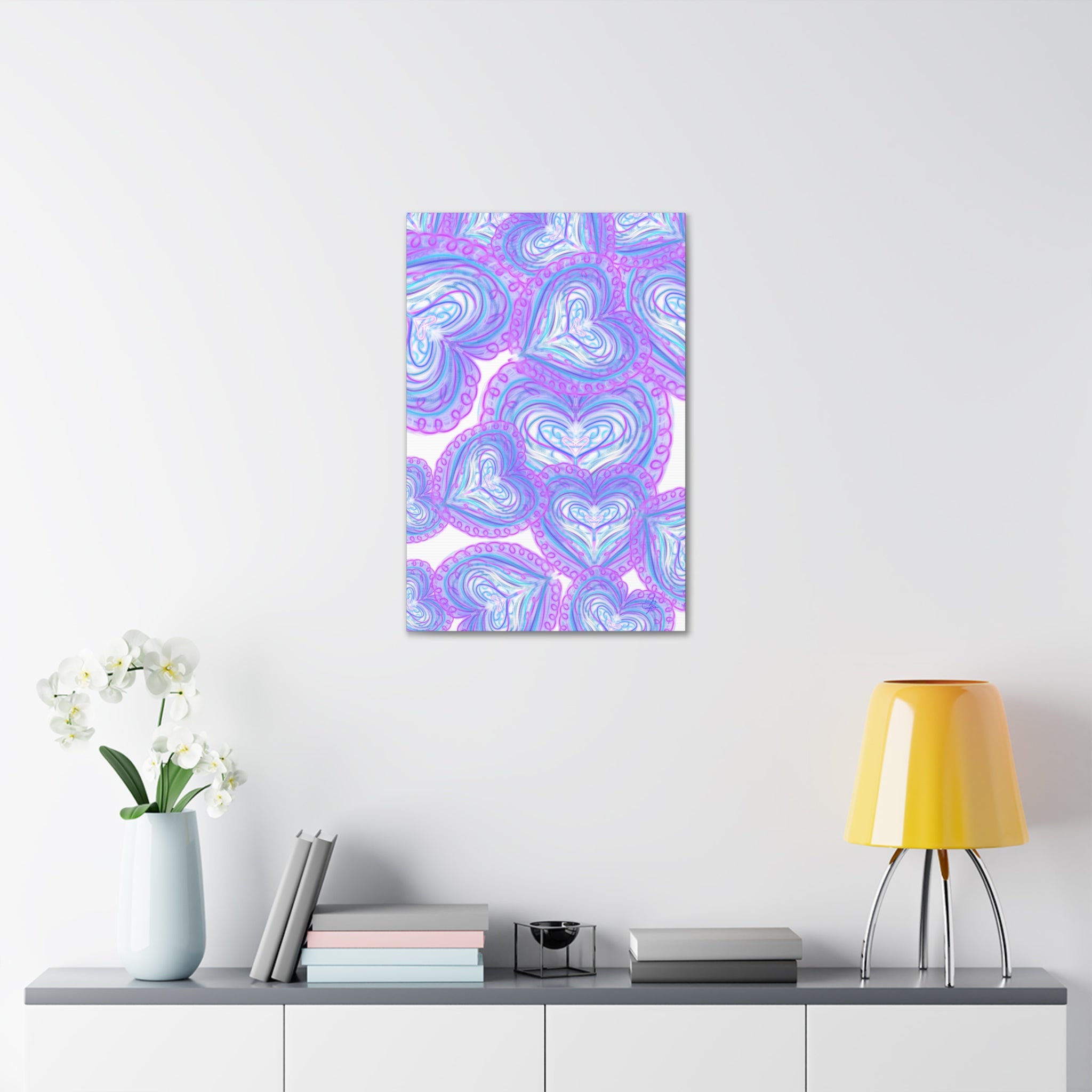 Pastel Heart Swirl Canvas Print — Stretched 1.5"