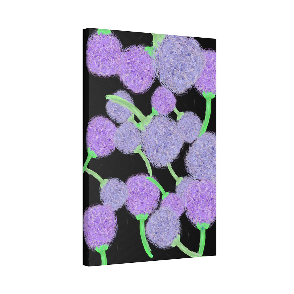 Purple Berry Art Canvas Print — Floral Abstract Wall Decor (Stretched 1.5")