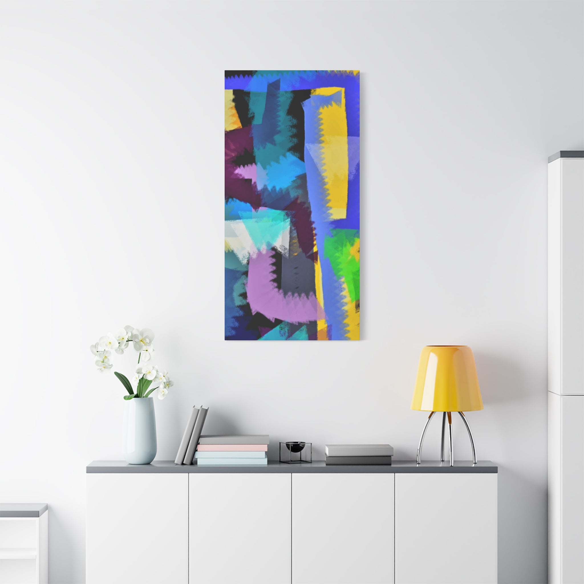 Abstract Color Burst Canvas Print — Vibrant Geometric Wall Art