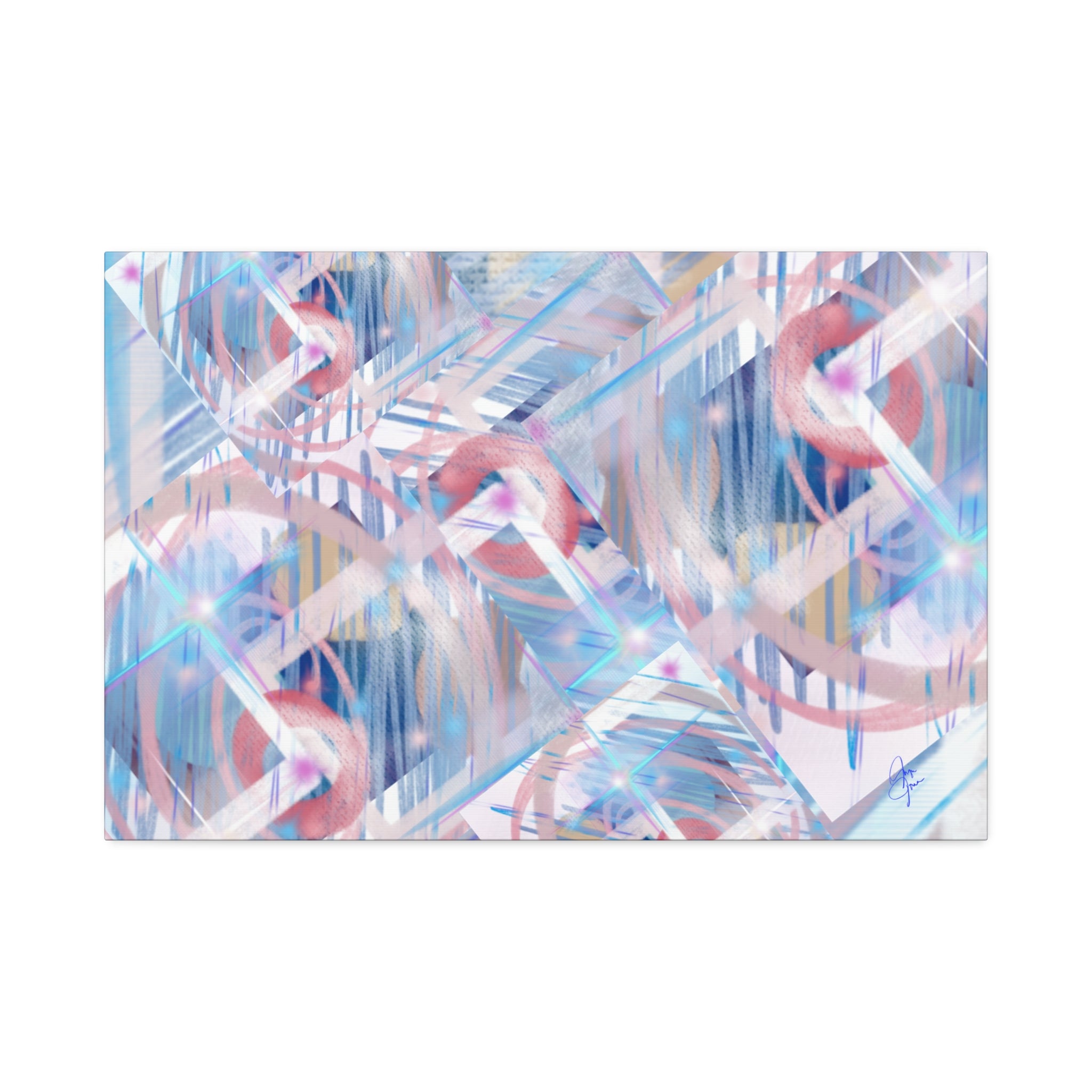 Abstract Pastel Flamingo Canvas Stretch 1.5" - Modern Tropical Wall Art