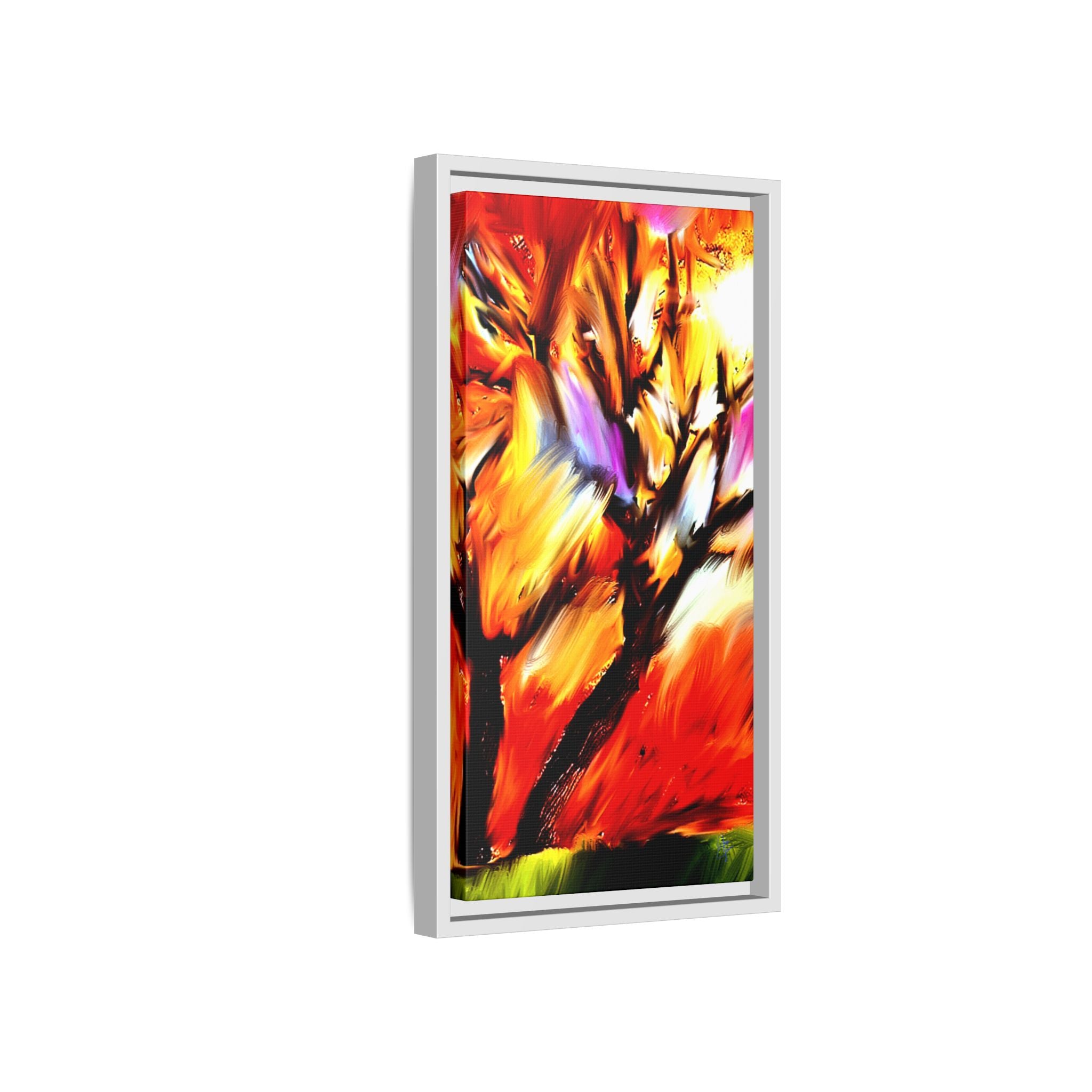 Framed Matte Canvas Print — Vibrant Tree Landscape