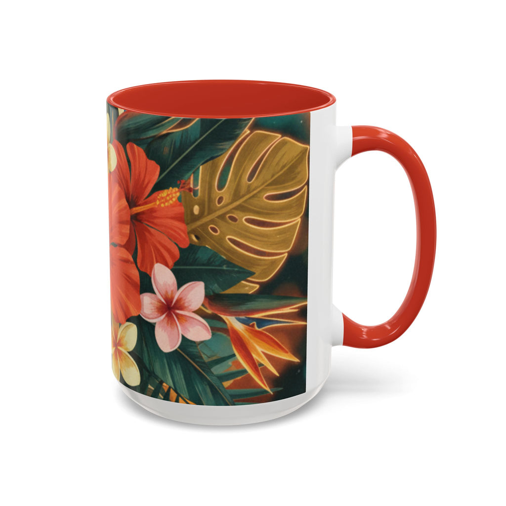 Hibiscus Tropical Coffee Mug — Floral Island Accent Mug (11/15 oz)