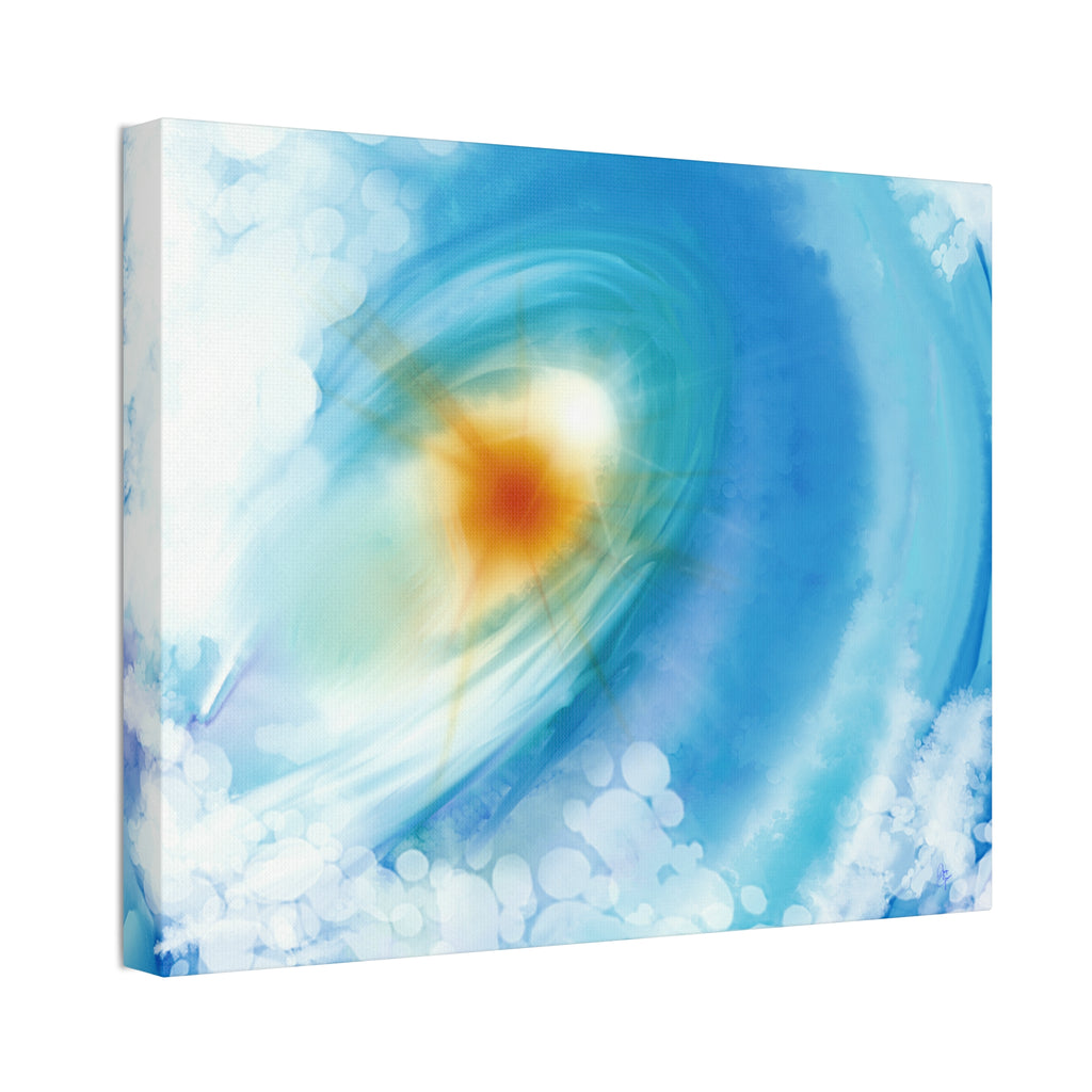Abstract Ocean Vortex Canvas Print — Blue Swirl Wall Art