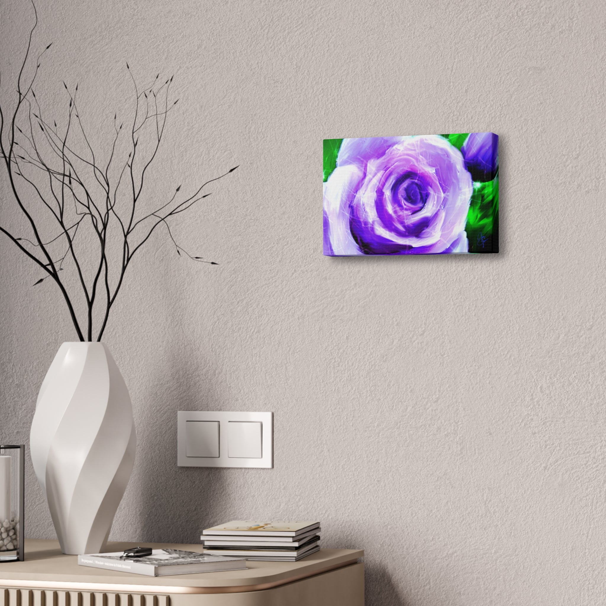 Purple Rose Canvas Print – Stretched 1.5" Floral Wall Art