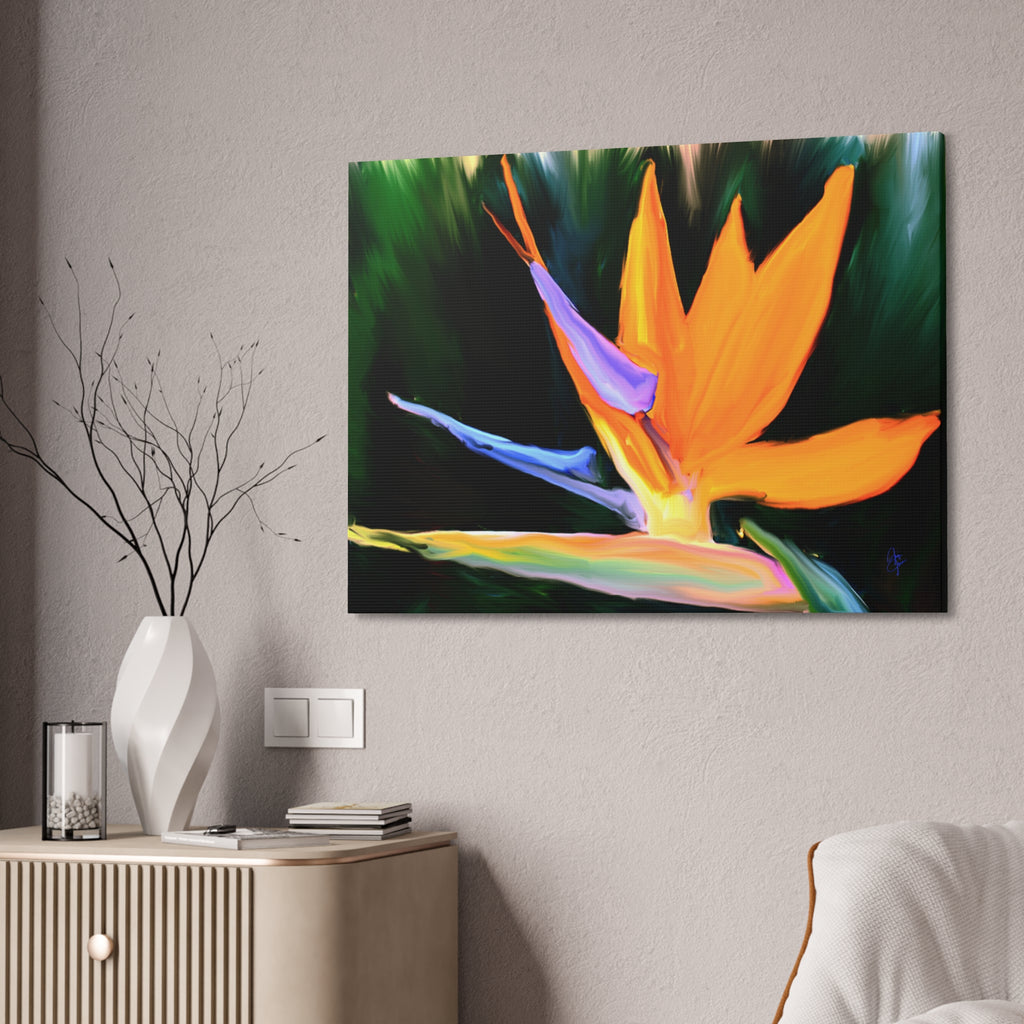 Bird of Paradise Floral Canvas Print — Vibrant Tropical Wall Art