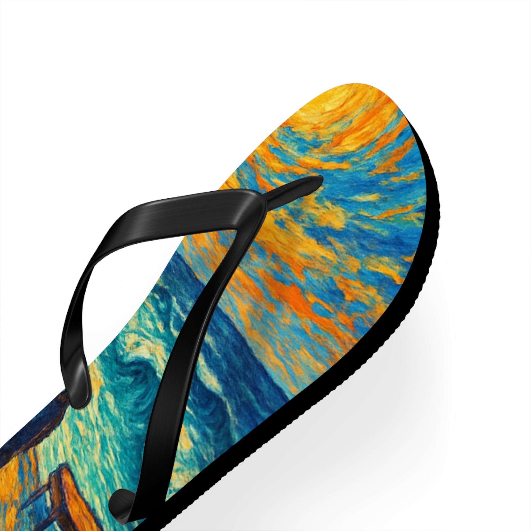 Beach Scene Flip Flops – Colorful Impressionist Seaside Print