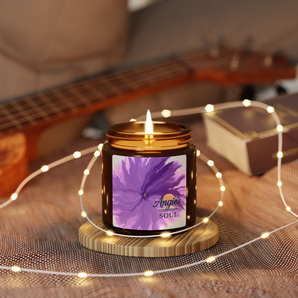 Soy Candle — 'Angie’s Soul' Floral Amber Jar (Scented, Multi-Size)