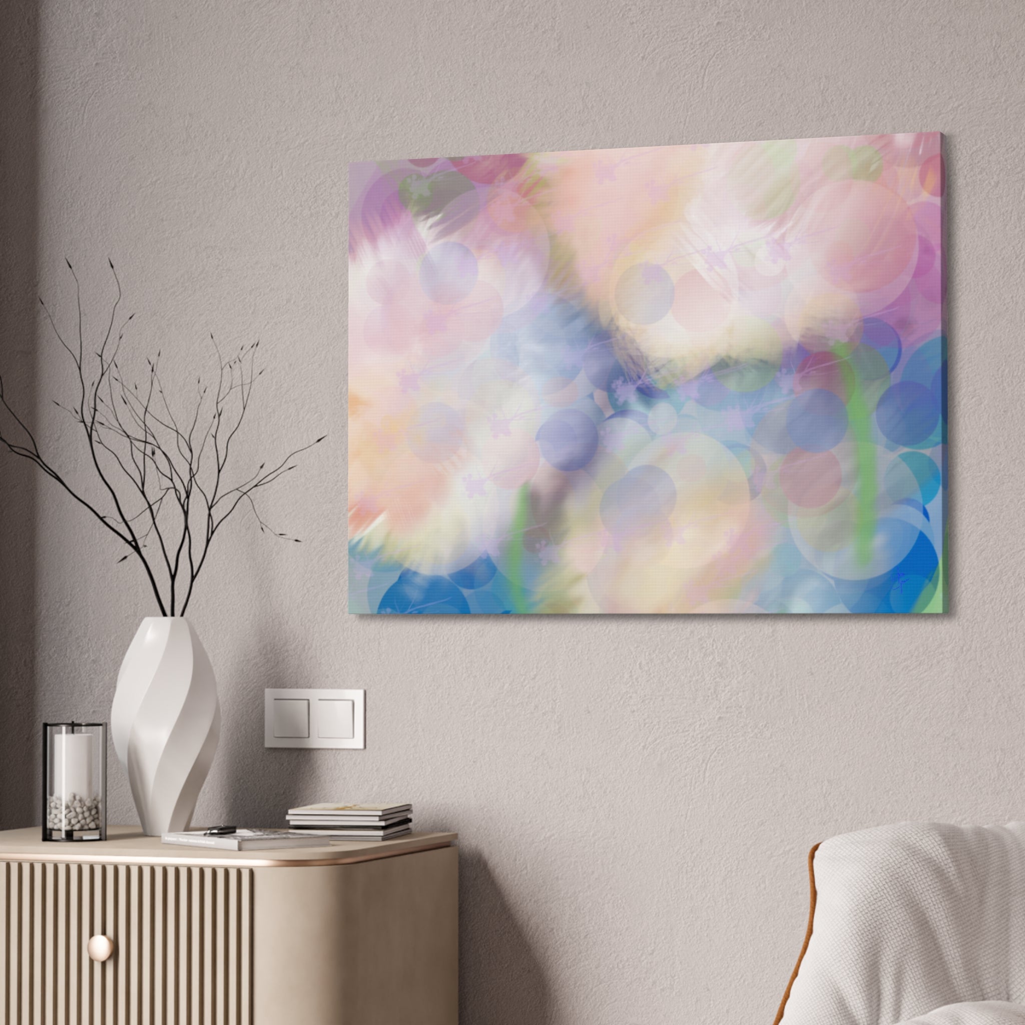 Pastel Abstract Canvas Print — Dreamy Bokeh Wall Art (Stretched 1.5")