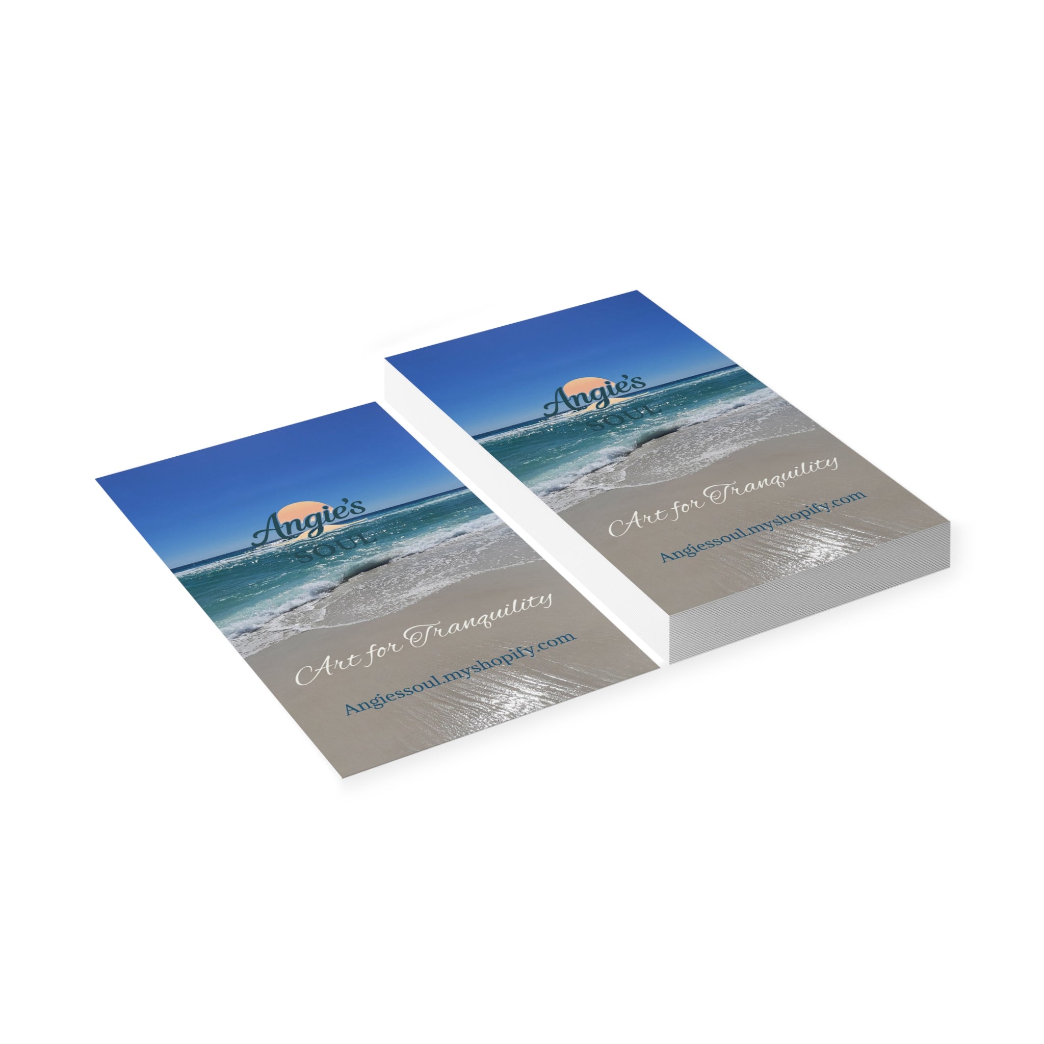 Tranquil Beach Business Cards — 'Art for Tranquility' Professional Cards