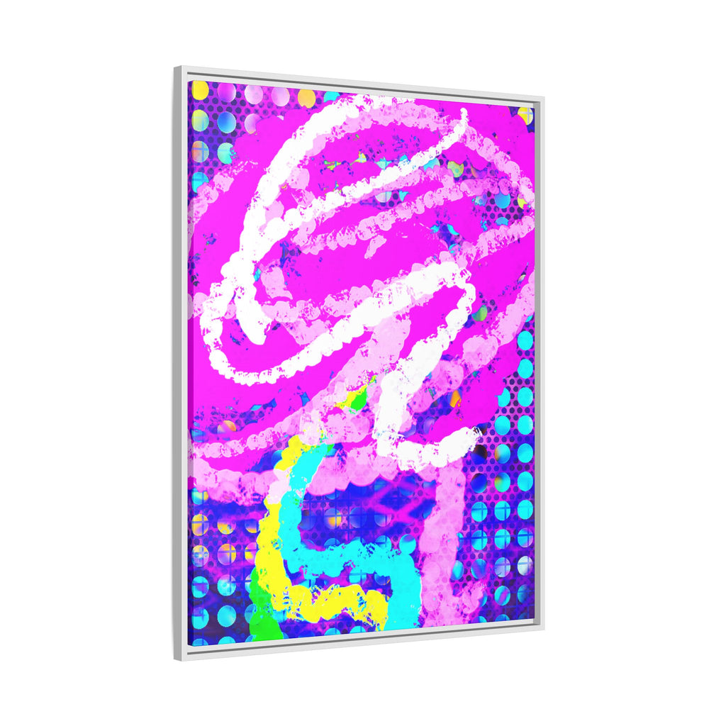 Abstract Neon Pop Art Matte Canvas — Framed Multi‑Color Wall Art