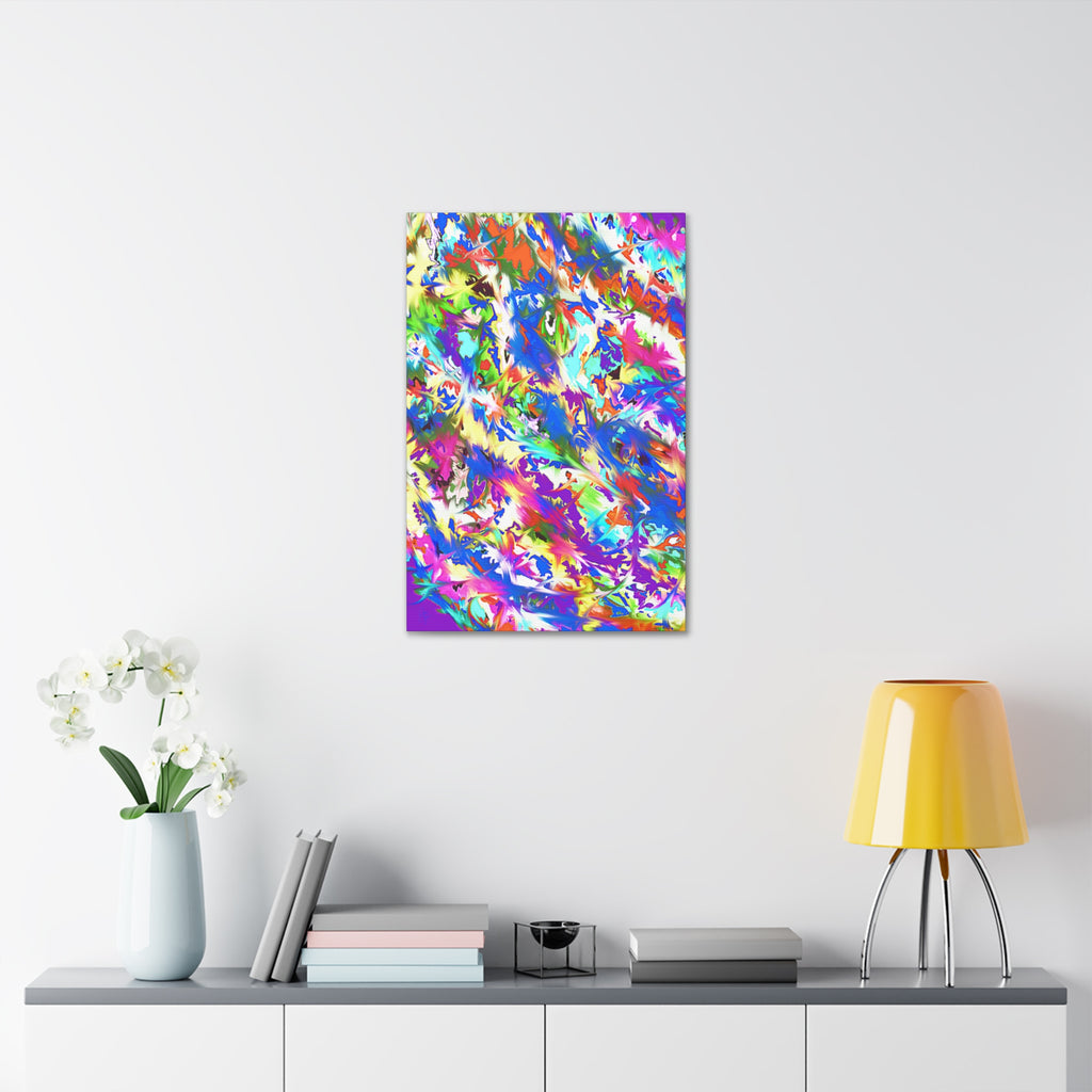 Abstract Rainbow Splash Canvas Print — Colorful Stretched Wall Art (1.5" Edge)