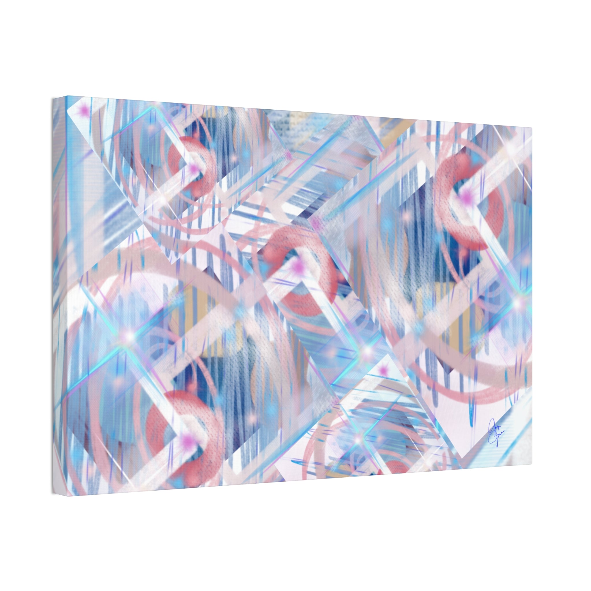 Abstract Pastel Flamingo Canvas Stretch 1.5" - Modern Tropical Wall Art