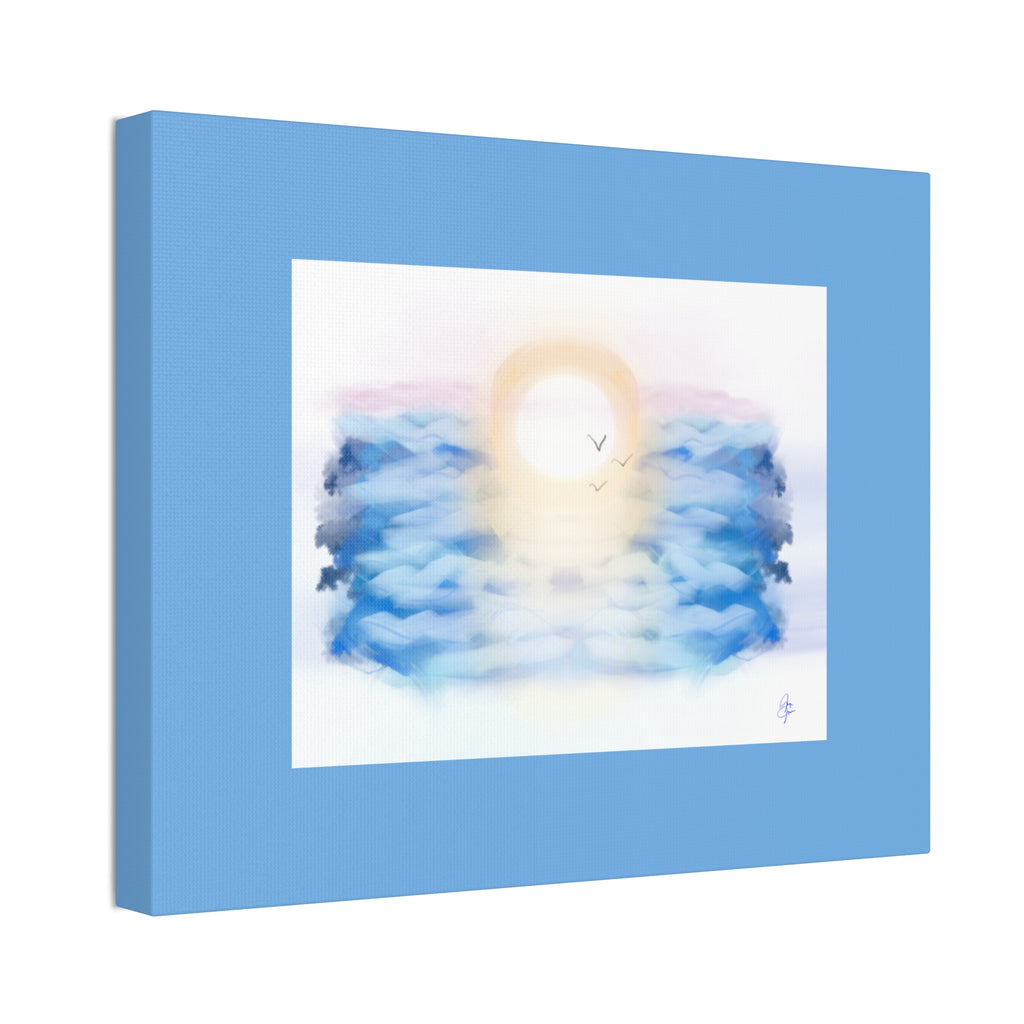 Sunrise Seascape Canvas Print — Soothing Ocean Wall Art, 1.5" Stretched