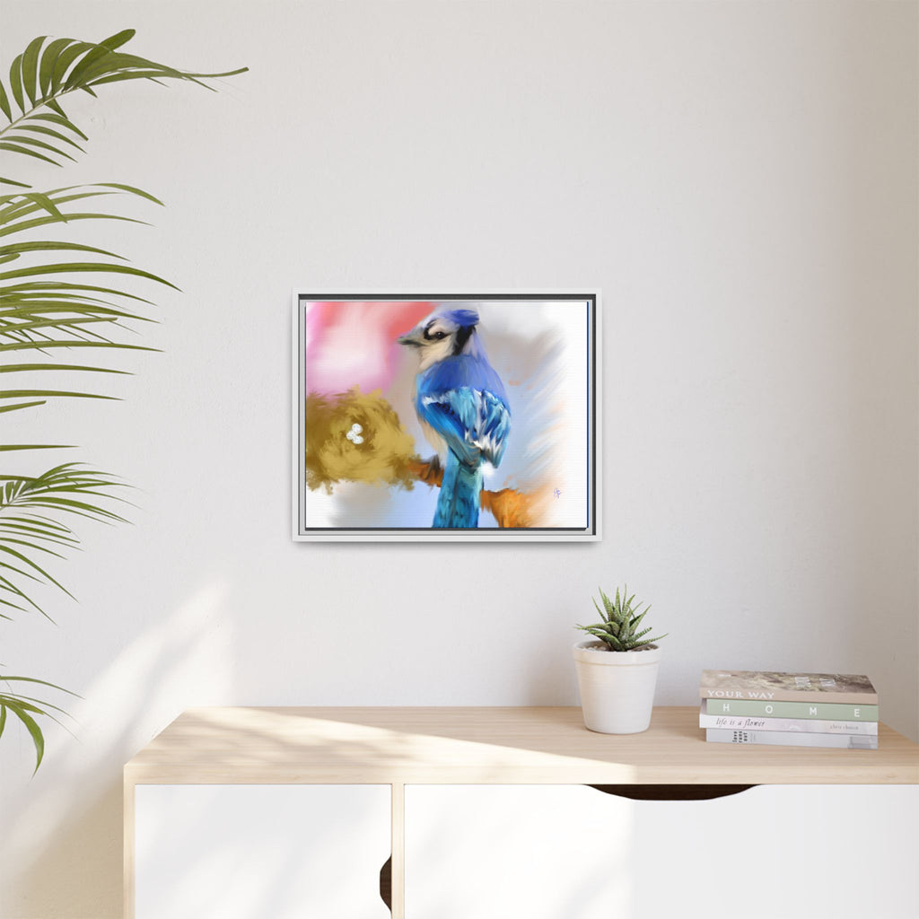 Blue Jay Art Print — Framed Matte Canvas Wall Art