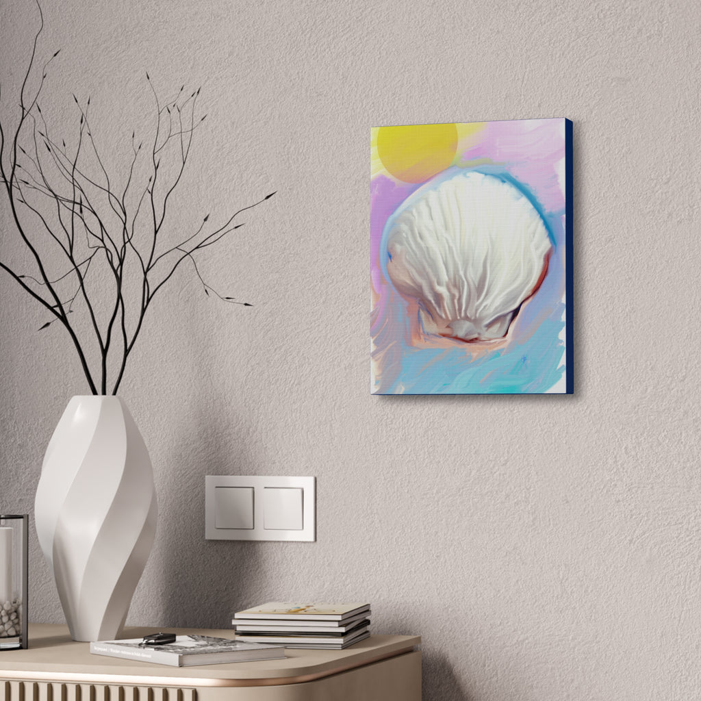 Seashell Dream Canvas Stretch — Pastel Beach Wall Art (1.5" Stretched)