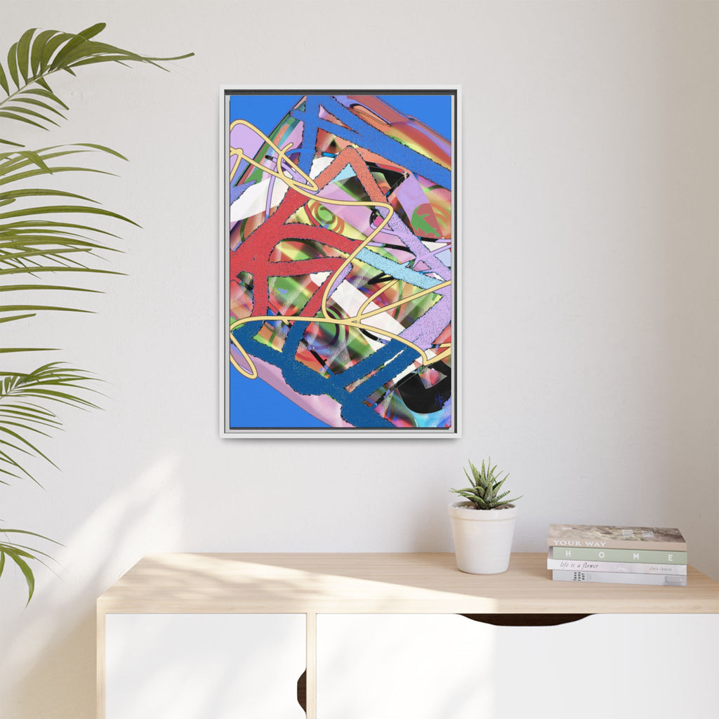 Abstract Multi‑Color Framed Canvas Art – Vibrant Modern Wall Decor