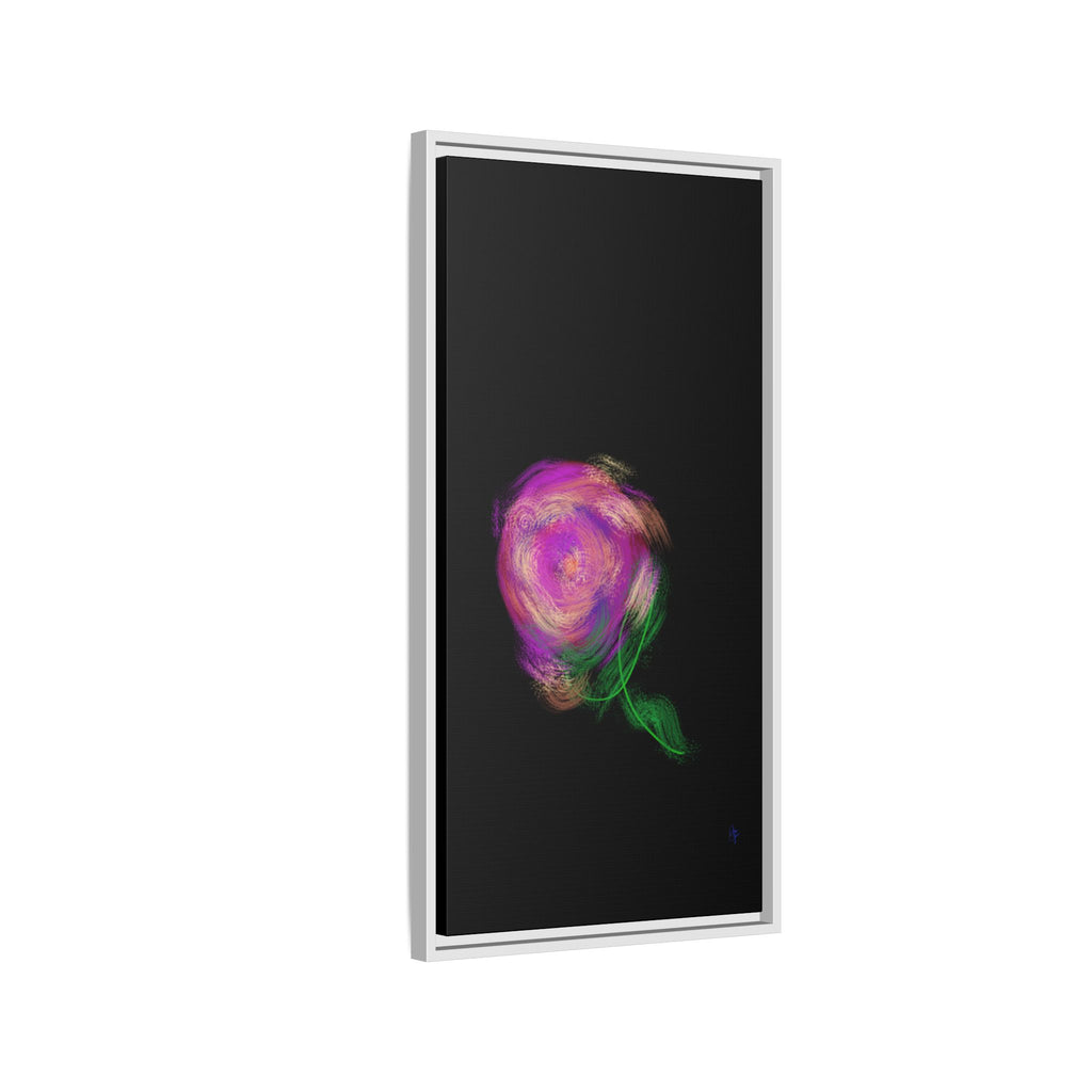 Abstract Rose Swirl Matte Framed Canvas — Multicolor Floral Wall Art