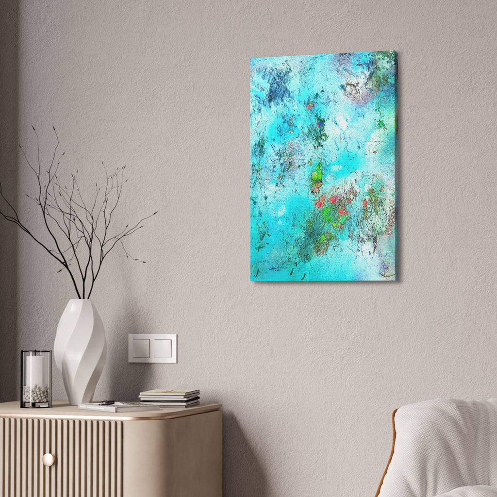 Abstract Aqua Texture Canvas