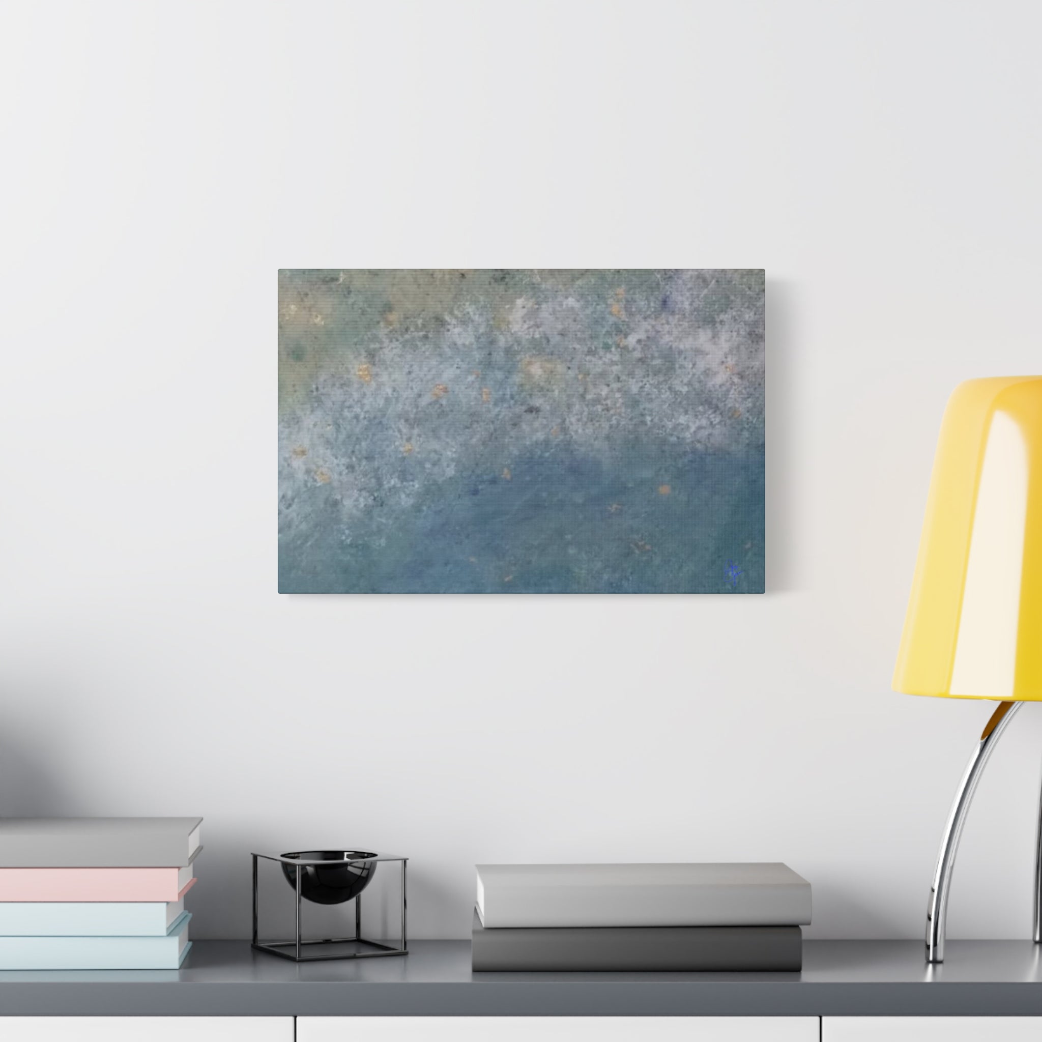 Abstract Ocean Blue Matte Canvas Print — Textured Coastal Wall Art, Stretched 1.25"