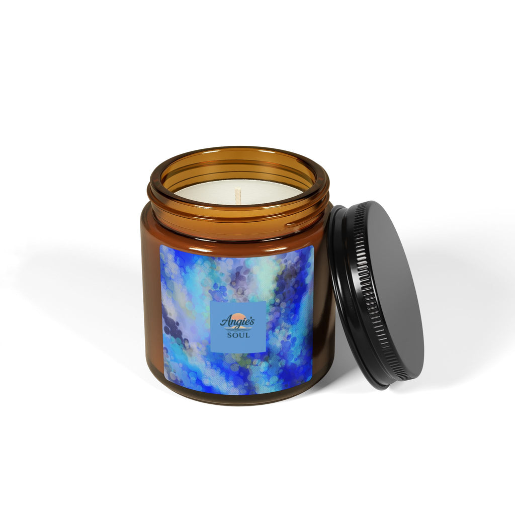 Blue Serenity Soy Candle — Scented Amber Jar (Multi-Size)