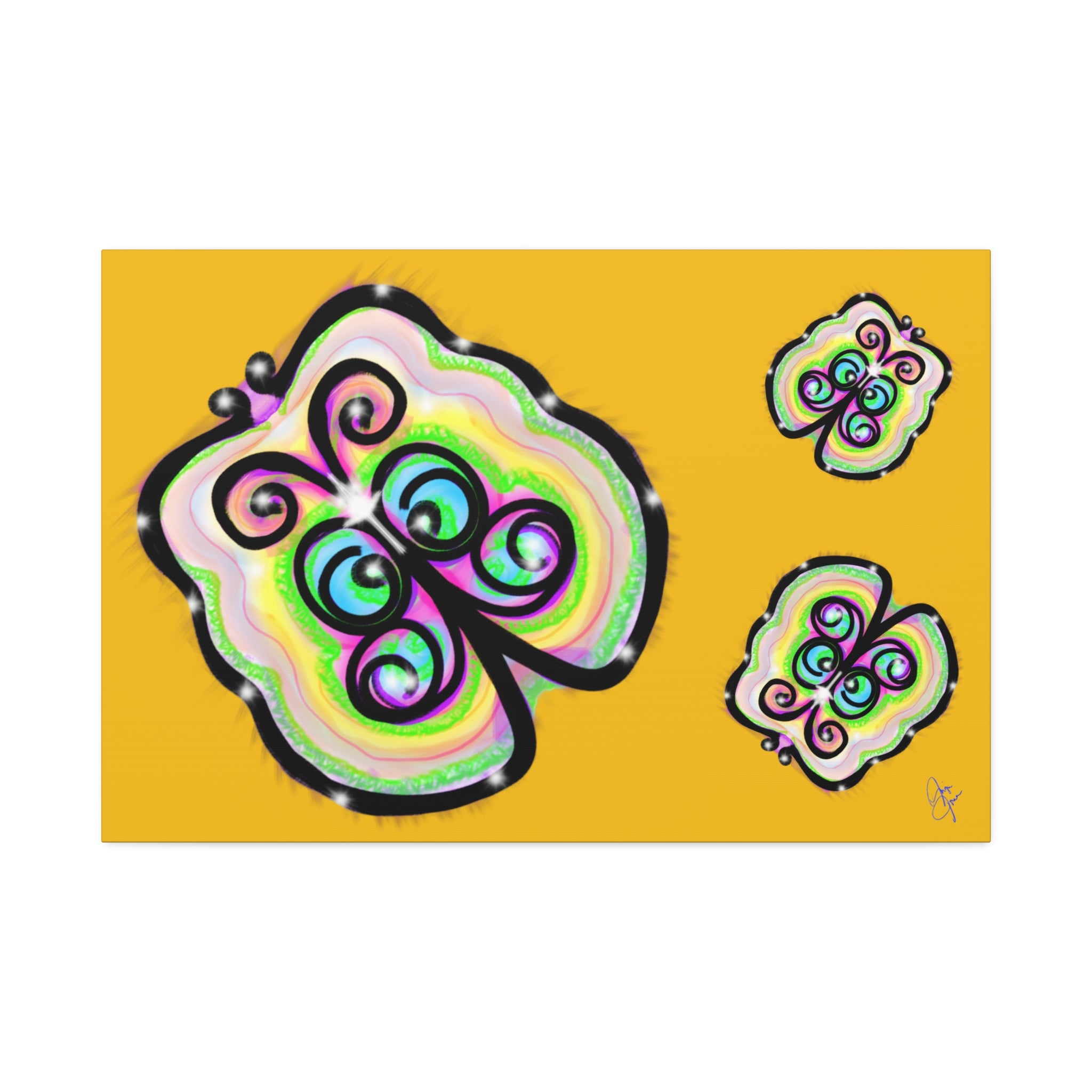 Abstract Rainbow Butterfly Canvas Print — Colorful Pop Art Wall Decor (Stretched 1.5")