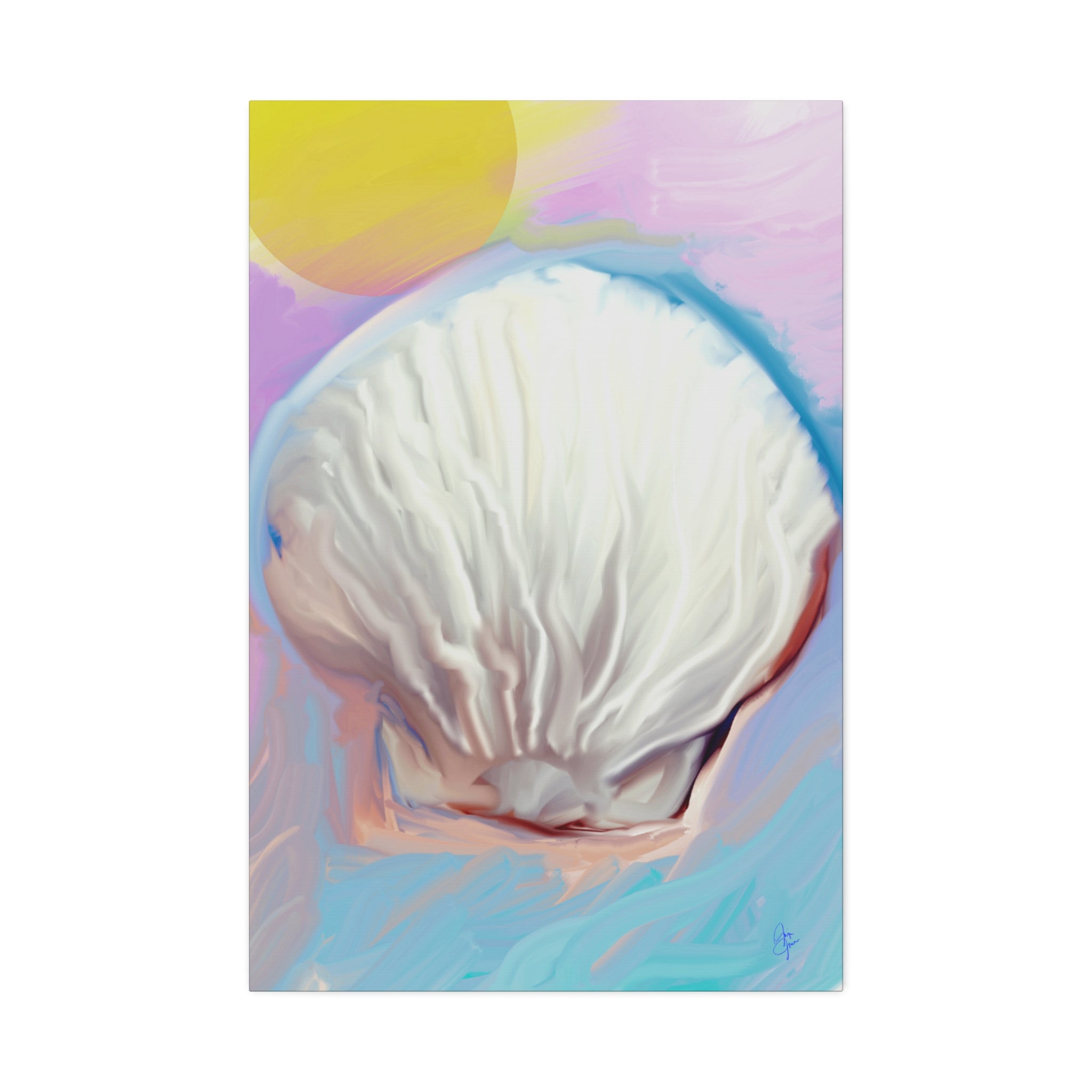 Seashell Dream Canvas Stretch — Pastel Beach Wall Art (1.5" Stretched)