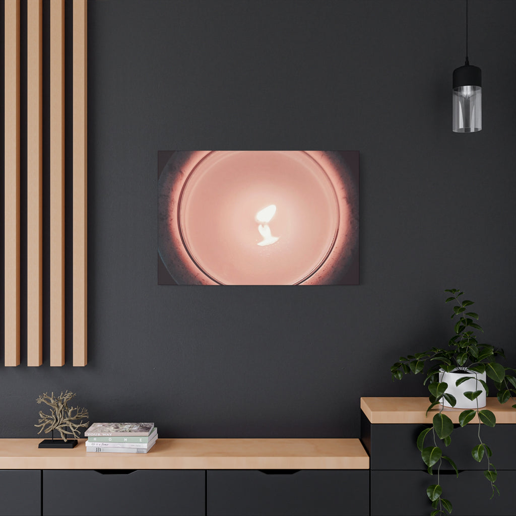 Candle Flame Matte Canvas Wall Art — Warm Glow Minimalist Home Decor