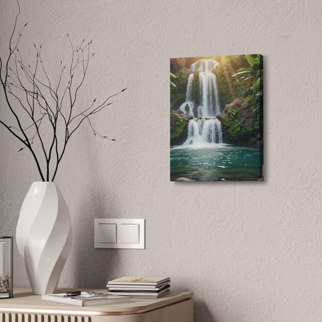 Waterfall Canvas Wall Art – Stretched 1.5" Nature Print