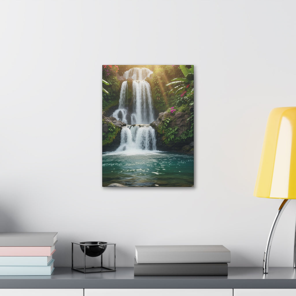 Waterfall Canvas Wall Art – Stretched 1.5" Nature Print