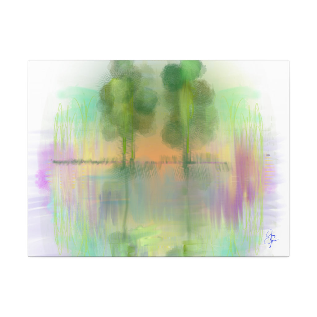 Serene Pastel Trees Canvas Print — Stretched 1.5"