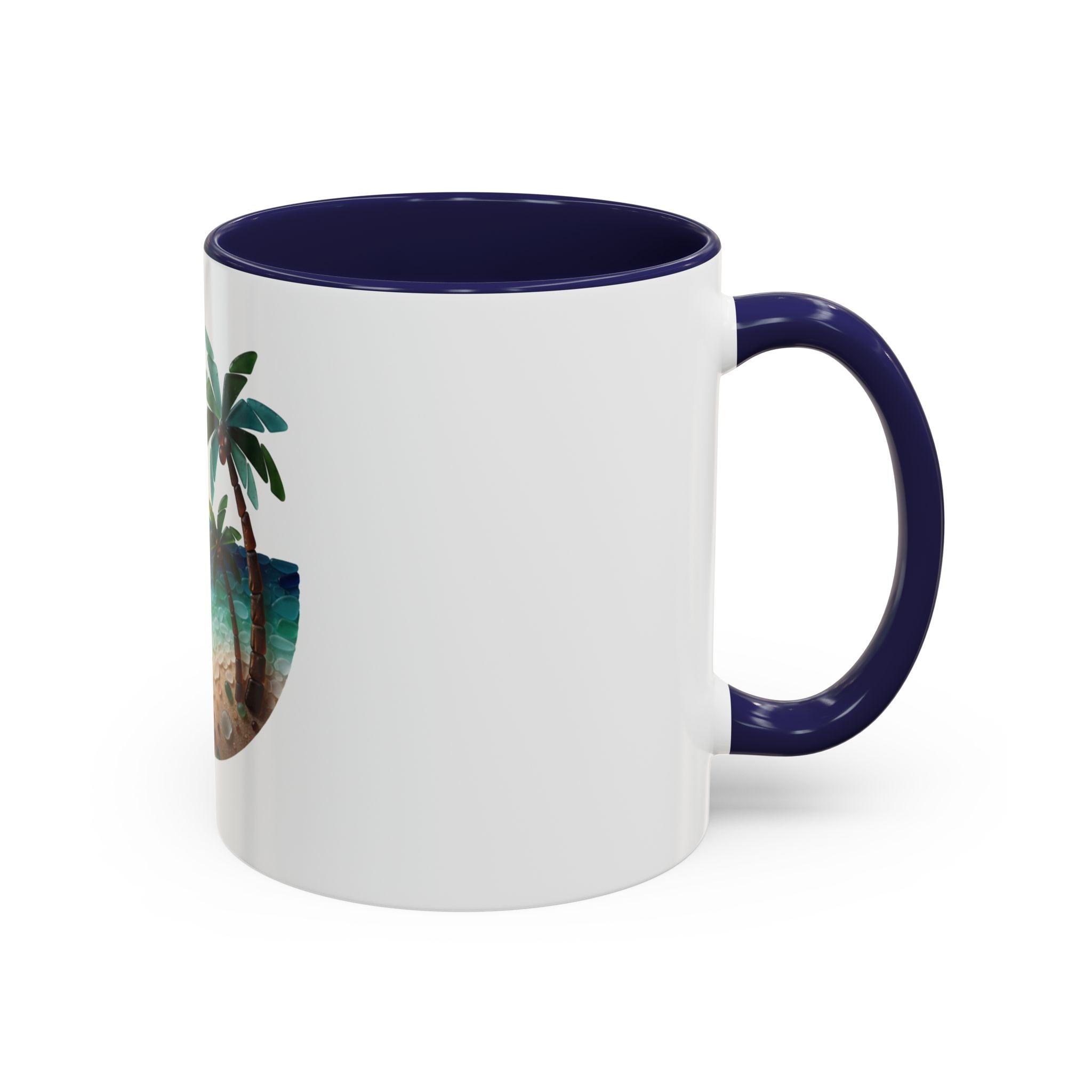 Sunset Beach Coffee Mug — Tropical Palm Ocean Sunrise Accent Mug (11/15oz)