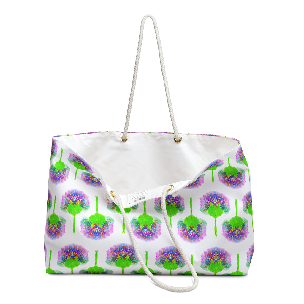Floral Fuchsia Tree Weekender Bag — Watercolor Blossom Travel Tote