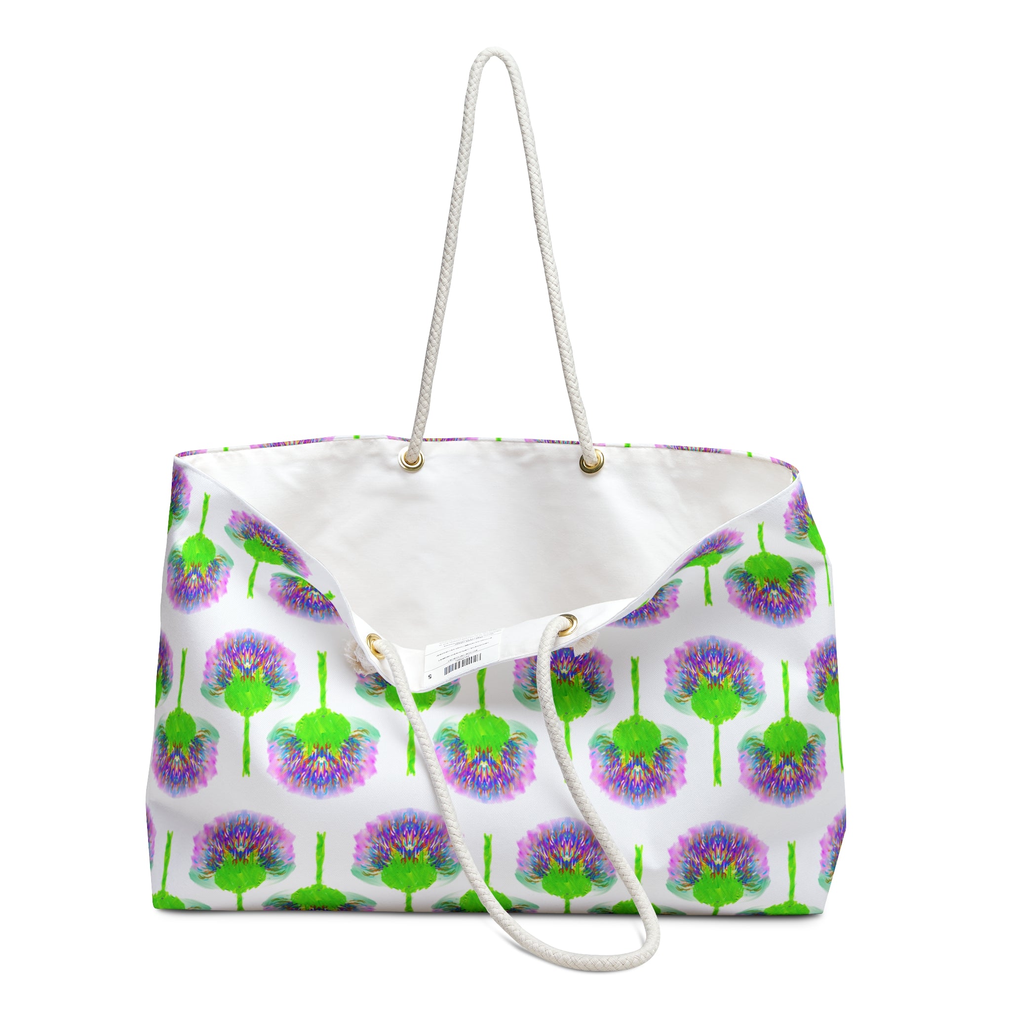 Floral Fuchsia Tree Weekender Bag — Watercolor Blossom Travel Tote