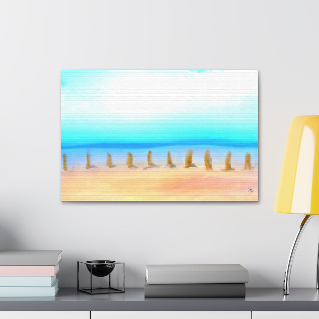 Coastal Sunrise Beach Canvas — Stretched 1.5" Seascape Wall Art