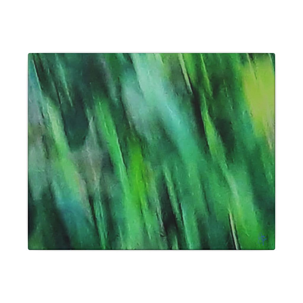 Green Abstract Blur Canvas Wall Art — Vibrant Nature-Inspired Matte Print