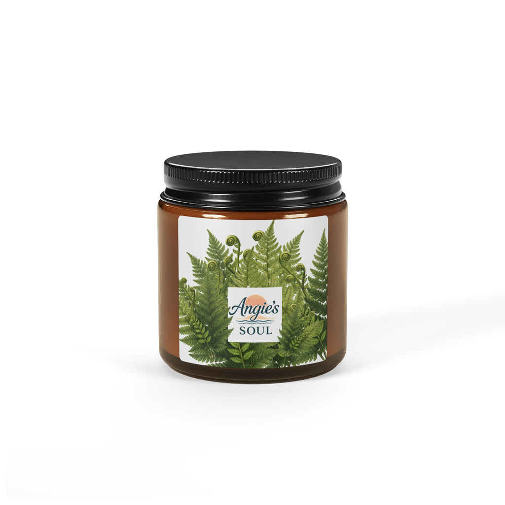 Fern & Fresh Soy Candle — Amber Jar Scented Candle (Angie’s Soul)
