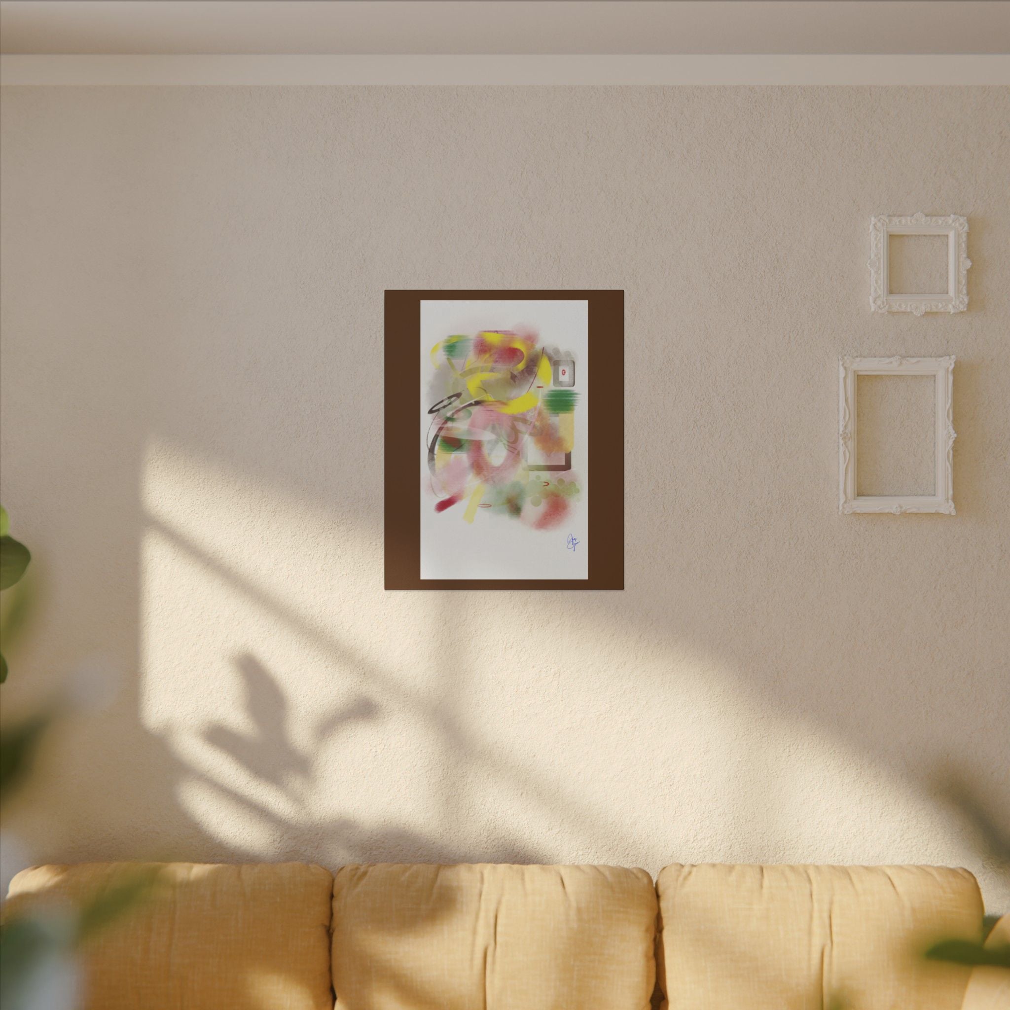 Abstract Color Burst Matte Canvas Wall Art — Green-Edged Stretched Print