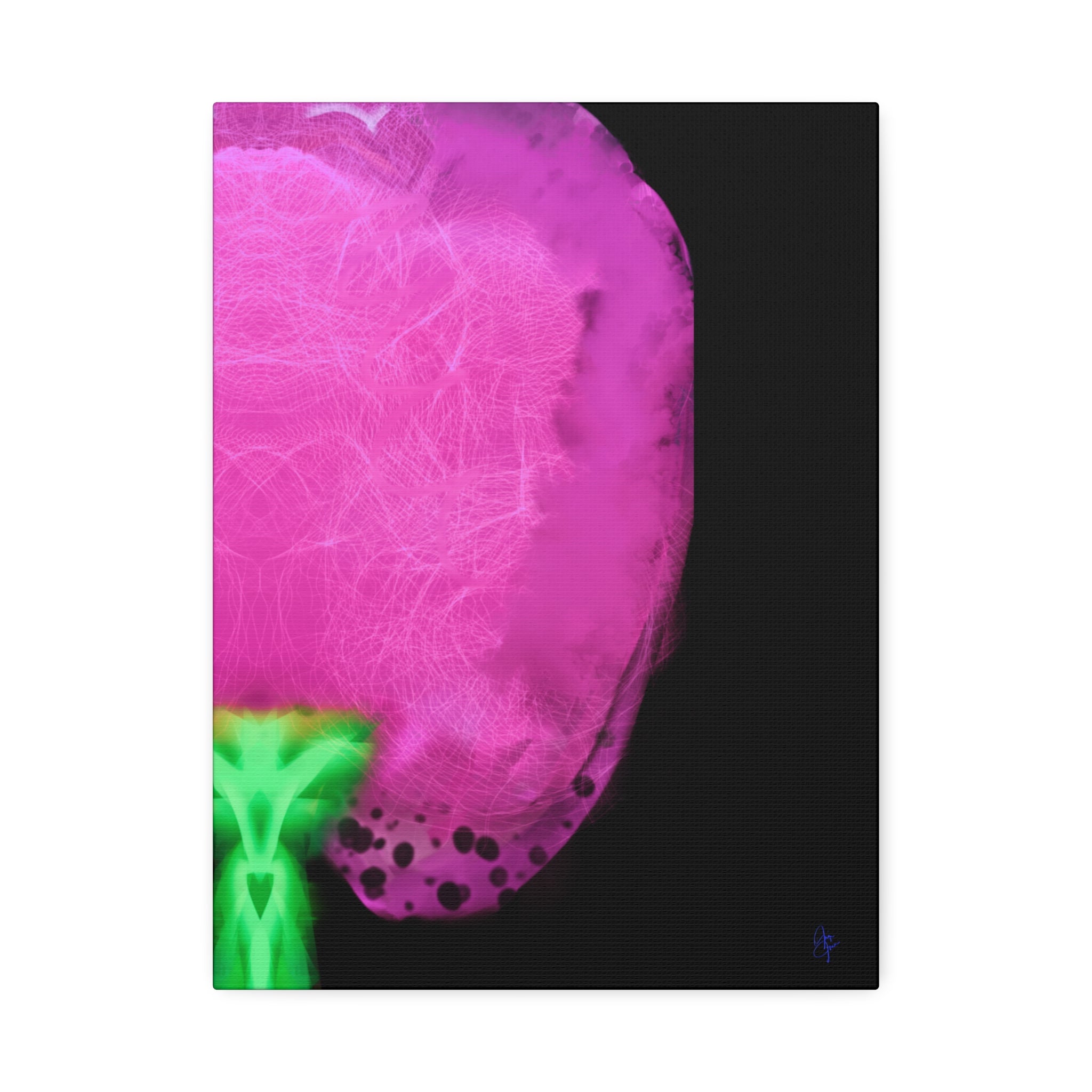 Neon Bloom Abstract Canvas Print — Pink & Green Modern Wall Art