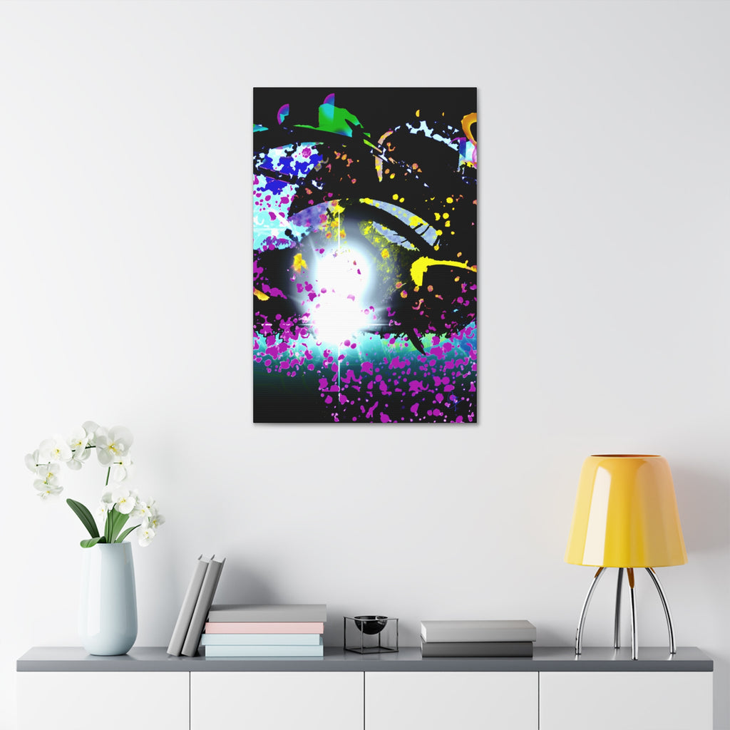 Abstract Neon Splash Canvas Print — Vibrant Galaxy-Inspired Wall Art (Stretched 1.5")