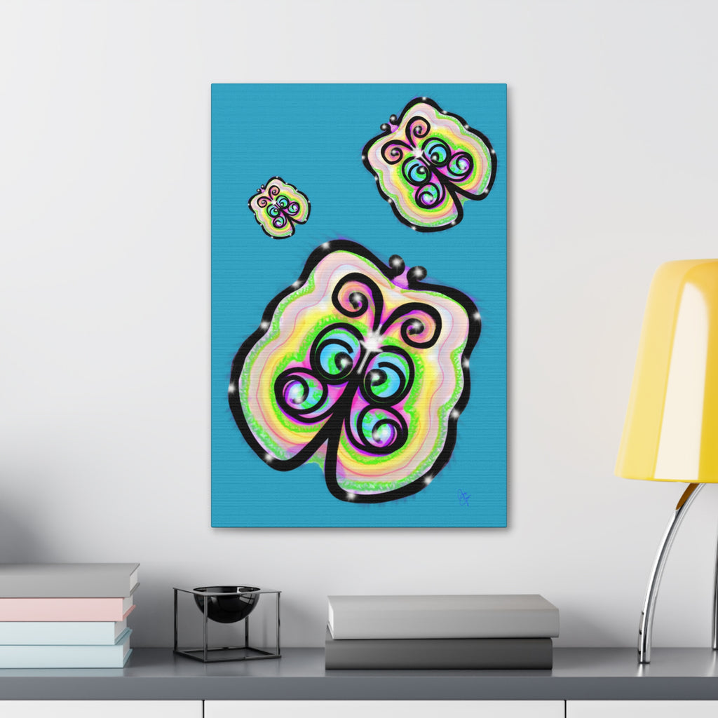 Abstract Rainbow Butterfly Canvas Print — Colorful Pop Art Wall Decor (Stretched 1.5")