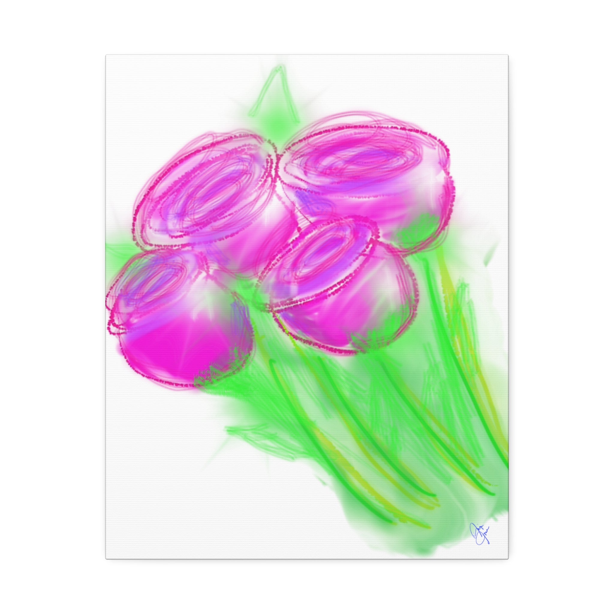 Pink Bloom Abstract Canvas