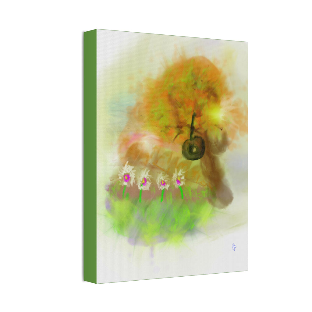 Whimsical Yard Canvas Print — Tire Swing & Broken Fence Stretched 1.5"