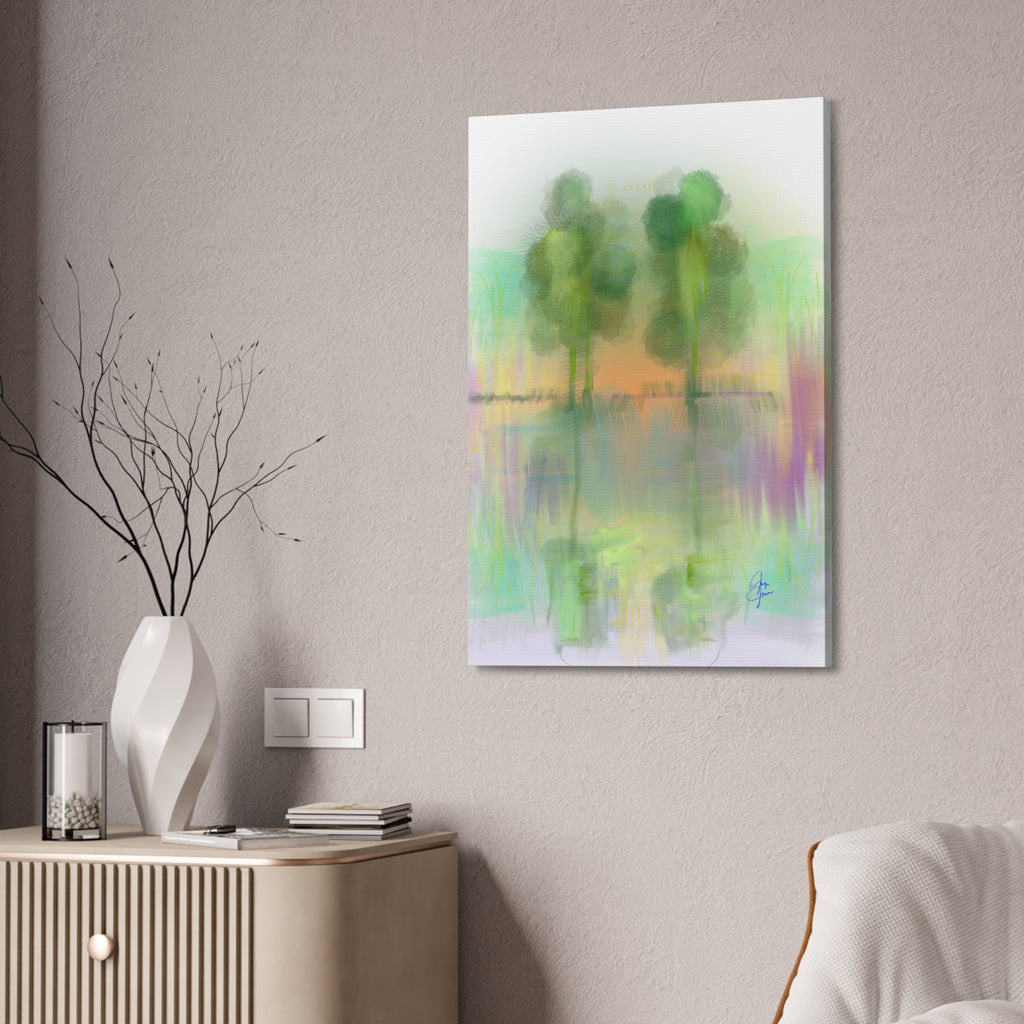 Serene Pastel Trees Canvas Print — Stretched 1.5"