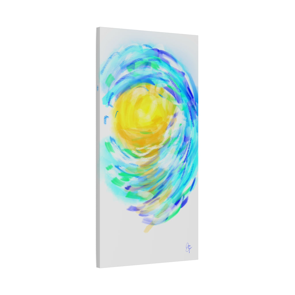 Abstract Sunburst Canvas Art — Vibrant Swirl Matte Stretched Canvas