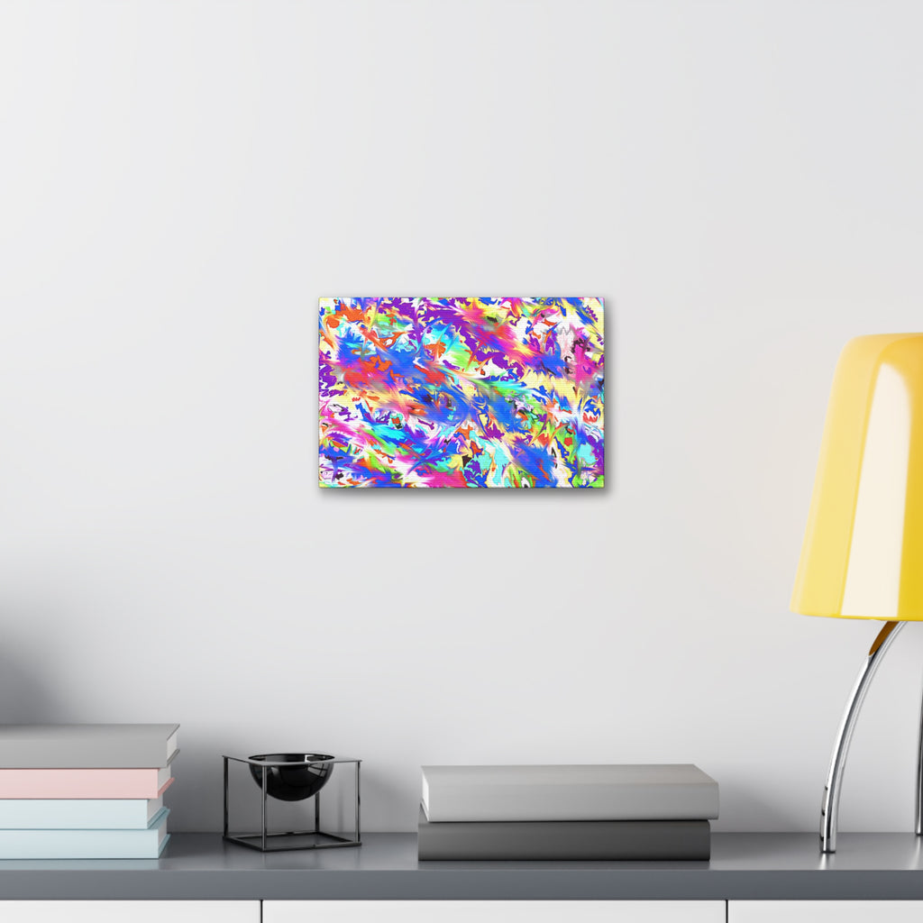 Abstract Rainbow Splash Canvas Print — Colorful Stretched Wall Art (1.5" Edge)