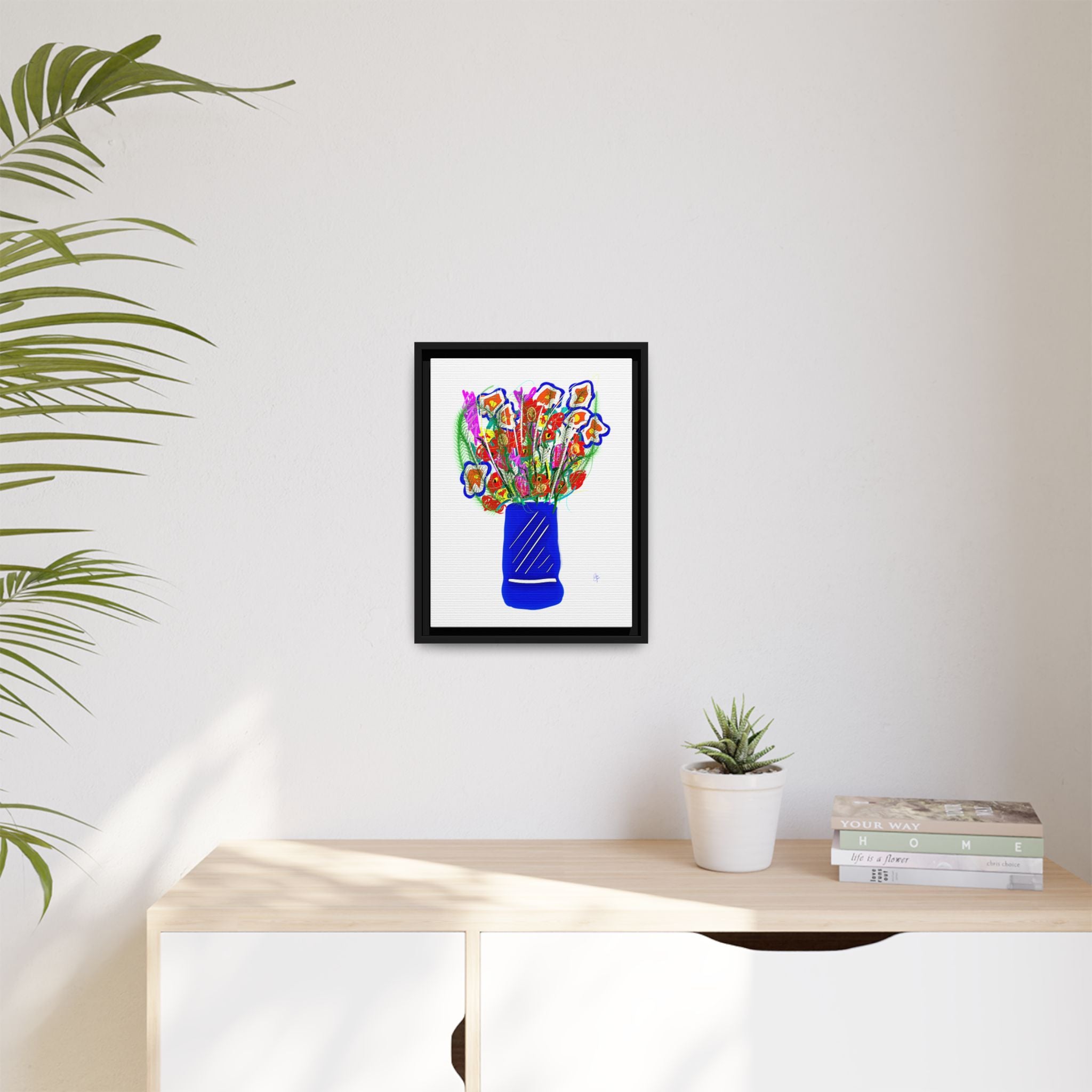 Floral Bouquet Matte Canvas Print — Framed Wall Art
